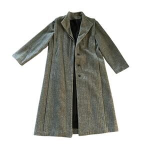 Vintage Wool Beau Brem Herringbone Long Line Coat Womens Size 14